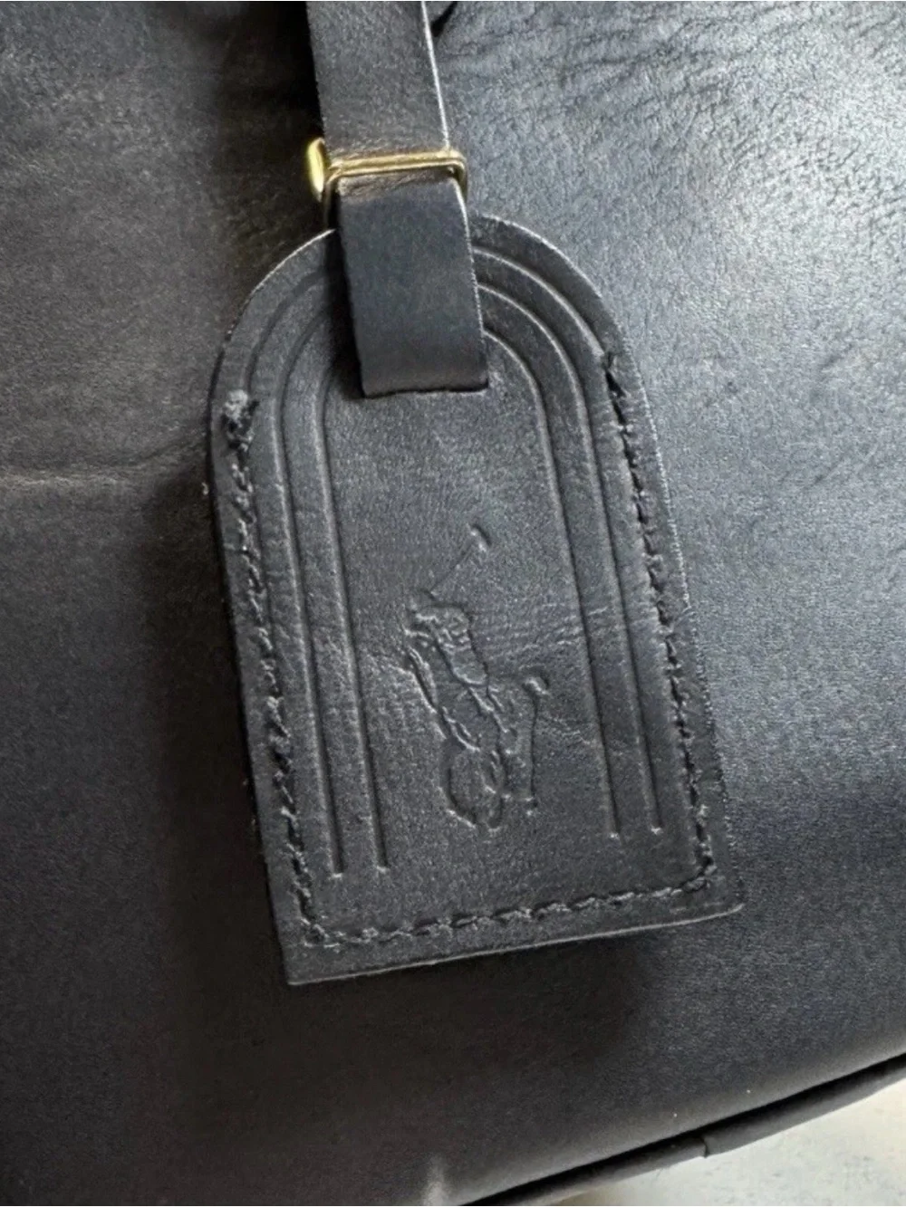 Ralph Lauren Black Leather Top-Handle Satchel Boston Speedy